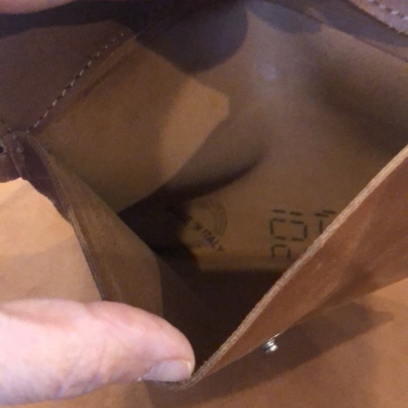 Gianni Notaro Big Slouchy Hobo Bag with Attached Pouch in Whisky Color Suede - Picture 13 of 16